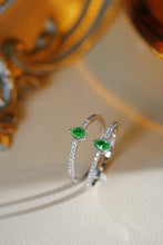 Load image into Gallery viewer, LUOWEND 18K White Gold Natural Green Diamond Ring for Women
