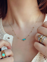 Load image into Gallery viewer, LUOWEND 18K Yellow Gold Natural Crystal Opal Necklace for Women
