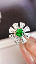 Load image into Gallery viewer, LUOWEND 18K White Gold Real Natural Emerald Ring for Women
