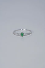 Load image into Gallery viewer, LUOWEND 18K White Gold Natural Green Diamond Ring for Women
