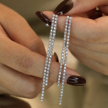 Load image into Gallery viewer, LUOWEND 18K White Gold Real Natural Diamond Earrings for Women
