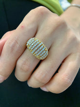 Load image into Gallery viewer, LUOWEND 18K Yellow Gold Fine Jewelry Real Natural Diamond Ring for Women
