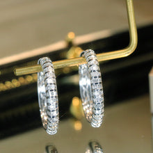 Load image into Gallery viewer, LUOWEND 18K White Gold Real Natural Diamond Earrings for Women
