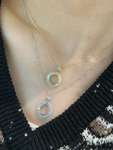 Load image into Gallery viewer, LUOWEND 18K White/Yellow Gold Real Natural Diamond Pendant Necklace for Women
