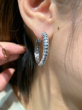 Load image into Gallery viewer, LUOWEND 18K White Gold Real Natural Diamond Earrings for Women
