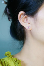 Load image into Gallery viewer, LUOWEND 18K White Gold Natural Pink Diamond Earrings for Women
