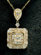 Load image into Gallery viewer, LUOWEND 18K White/Yellow Gold Real Natural Diamond Pendant Necklace for Women
