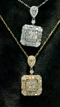 Load image into Gallery viewer, LUOWEND 18K White/Yellow Gold Real Natural Diamond Pendant Necklace for Women
