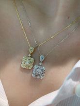 Load image into Gallery viewer, LUOWEND 18K White/Yellow Gold Real Natural Diamond Pendant Necklace for Women
