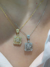 Load image into Gallery viewer, LUOWEND 18K White/Yellow Gold Real Natural Diamond Pendant Necklace for Women
