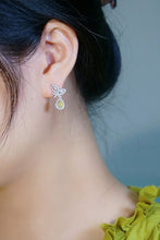 Load image into Gallery viewer, LUOWEND 18K White Gold Natural Yellow Diamond Stud Earrings for Women
