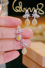 Load image into Gallery viewer, LUOWEND 18K White Gold Natural Yellow Diamond Stud Earrings for Women
