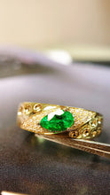 Load image into Gallery viewer, LUOWEND 18K Yellow Gold Real Natural Emerald Ring for Women
