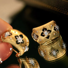 Load image into Gallery viewer, LUOWEND 18K Yellow Gold Real Natural Diamond Earrings for Women
