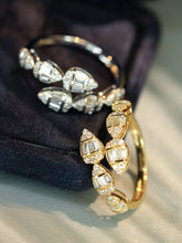 Load image into Gallery viewer, LUOWEND 18K White/Yellow Gold Fine Jewelry Real Natural Diamond Ring for Women
