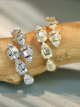 Load image into Gallery viewer, LUOWEND 18K White/Yellow Gold Fine Jewelry Real Natural Diamond Ring for Women
