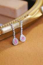 Load image into Gallery viewer, LUOWEND 18K White Gold Natural Pink Diamond Earrings for Women
