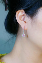 Load image into Gallery viewer, LUOWEND 18K White Gold Natural Pink Diamond Earrings for Women
