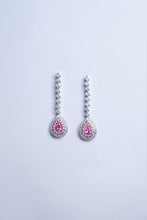 Load image into Gallery viewer, LUOWEND 18K White Gold Natural Pink Diamond Earrings for Women

