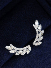 Load image into Gallery viewer, LUOWEND 18K White Gold Real Natural Diamond Earrings for Women
