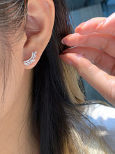 Load image into Gallery viewer, LUOWEND 18K White Gold Real Natural Diamond Earrings for Women
