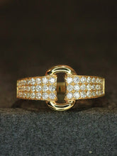 Load image into Gallery viewer, LUOWEND 18K Yellow Gold Fine Jewelry Real Natural Diamond Ring for Women
