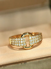 Load image into Gallery viewer, LUOWEND 18K Yellow Gold Fine Jewelry Real Natural Diamond Ring for Women
