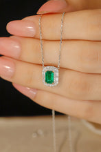 Load image into Gallery viewer, LUOWEND 18K White and Yellow Gold Real Natural Diamond&amp;Emerald Necklace and Ring for Women
