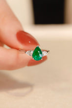 Load image into Gallery viewer, LUOWEND 18K White Gold Real Natural Emerald Ring for Women
