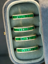 Load image into Gallery viewer, LUOWEND 18K Yellow Gold Fine Jewelry Natural Emerald Ring for Women

