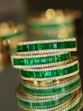 Load image into Gallery viewer, LUOWEND 18K Yellow Gold Fine Jewelry Natural Emerald Ring for Women

