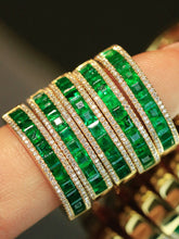 Load image into Gallery viewer, LUOWEND 18K Yellow Gold Fine Jewelry Natural Emerald Ring for Women

