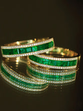 Load image into Gallery viewer, LUOWEND 18K Yellow Gold Fine Jewelry Natural Emerald Ring for Women
