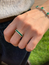 Load image into Gallery viewer, LUOWEND 18K Yellow Gold Fine Jewelry Natural Emerald Ring for Women
