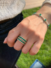 Load image into Gallery viewer, LUOWEND 18K Yellow Gold Fine Jewelry Natural Emerald Ring for Women

