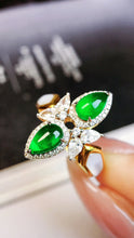 Load image into Gallery viewer, LUOWEND 18K Yellow Gold Real Natural Emerald Ring for Women
