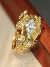 Load image into Gallery viewer, LUOWEND 18K Yellow Gold Fine Jewelry Real Natural Diamond Ring for Women
