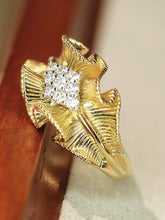 Load image into Gallery viewer, LUOWEND 18K Yellow Gold Fine Jewelry Real Natural Diamond Ring for Women
