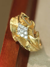 Load image into Gallery viewer, LUOWEND 18K Yellow Gold Fine Jewelry Real Natural Diamond Ring for Women
