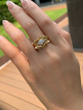 Load image into Gallery viewer, LUOWEND 18K Yellow Gold Fine Jewelry Real Natural Diamond Ring for Women
