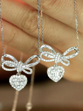 Load image into Gallery viewer, LUOWEND 18K White Gold Real Natural Diamond Pendant Necklace for Women
