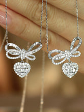 Load image into Gallery viewer, LUOWEND 18K White Gold Real Natural Diamond Pendant Necklace for Women
