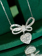 Load image into Gallery viewer, LUOWEND 18K White Gold Real Natural Diamond Pendant Necklace for Women
