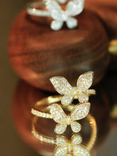 Load image into Gallery viewer, LUOWEND 18K White/Yellow Gold Fine Jewelry Real Natural Diamond Ring for Women
