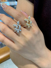 Load image into Gallery viewer, LUOWEND 18K White/Yellow Gold Fine Jewelry Real Natural Diamond Ring for Women
