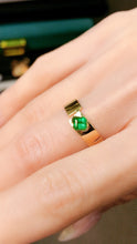 Load image into Gallery viewer, LUOWEND 18K Yellow Gold Real Natural Emerald Ring for Women

