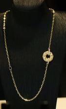 Load image into Gallery viewer, LUOWEND 18K Yellow Gold Natural Ruby&amp;Diamond Necklace for Women
