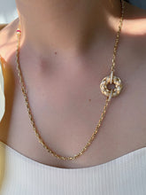 Load image into Gallery viewer, LUOWEND 18K Yellow Gold Natural Ruby&amp;Diamond Necklace for Women
