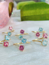 Load image into Gallery viewer, LUOWEND 18K Yellow Gold Natural Gemstone Ring for Women
