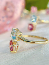 Load image into Gallery viewer, LUOWEND 18K Yellow Gold Natural Gemstone Ring for Women
